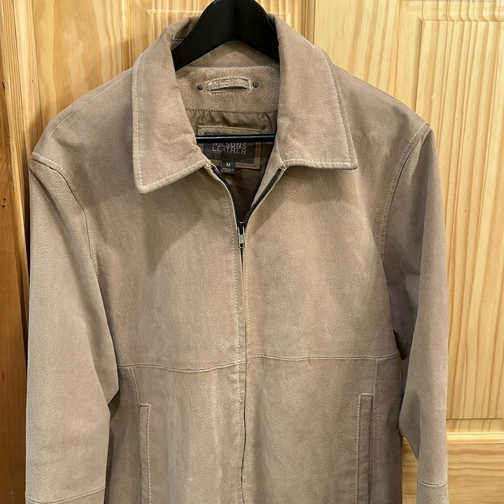 Wilsons Leather Tan Zip Jacket Size M